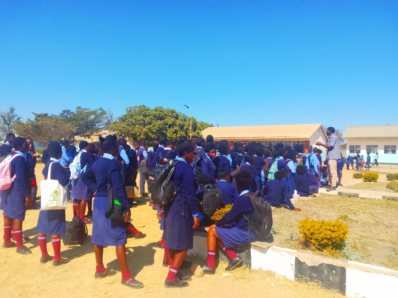 Forge Ambassador speaking to students at a school assembly