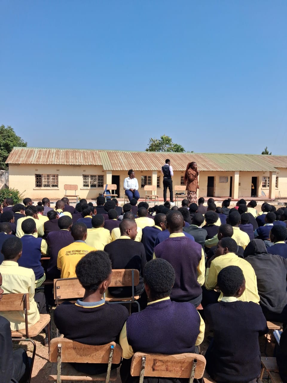 School assembly session at Ituna Secondary School